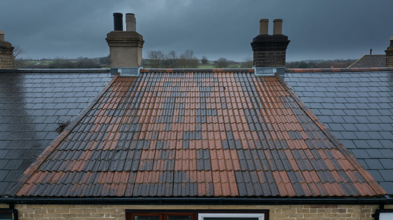 UK house with new roof tiles