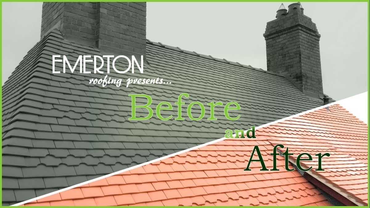 Before and after roofing work