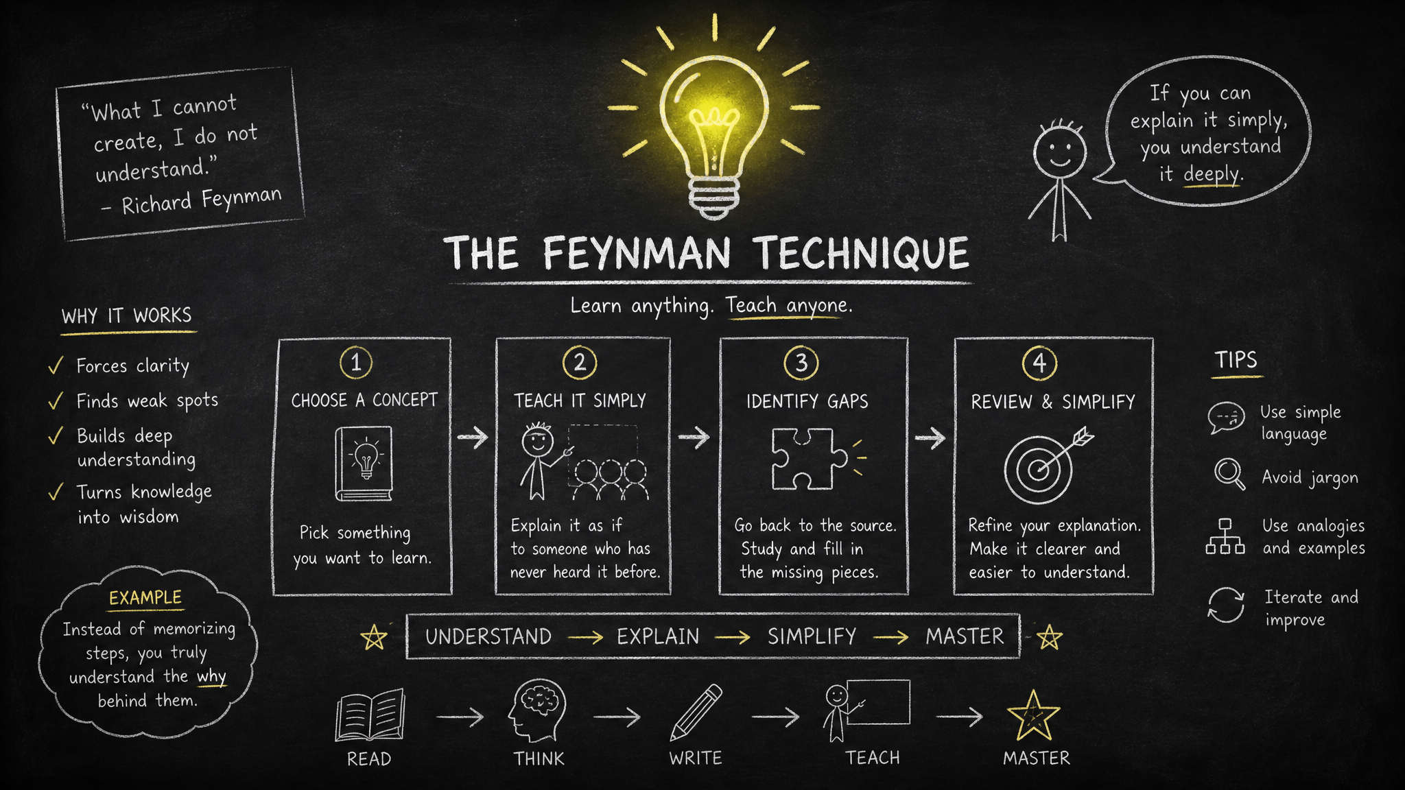 Karmaşık Konuyu Basitçe Açıkla (Feynman) — AI ile üretilmiş kapak görseli