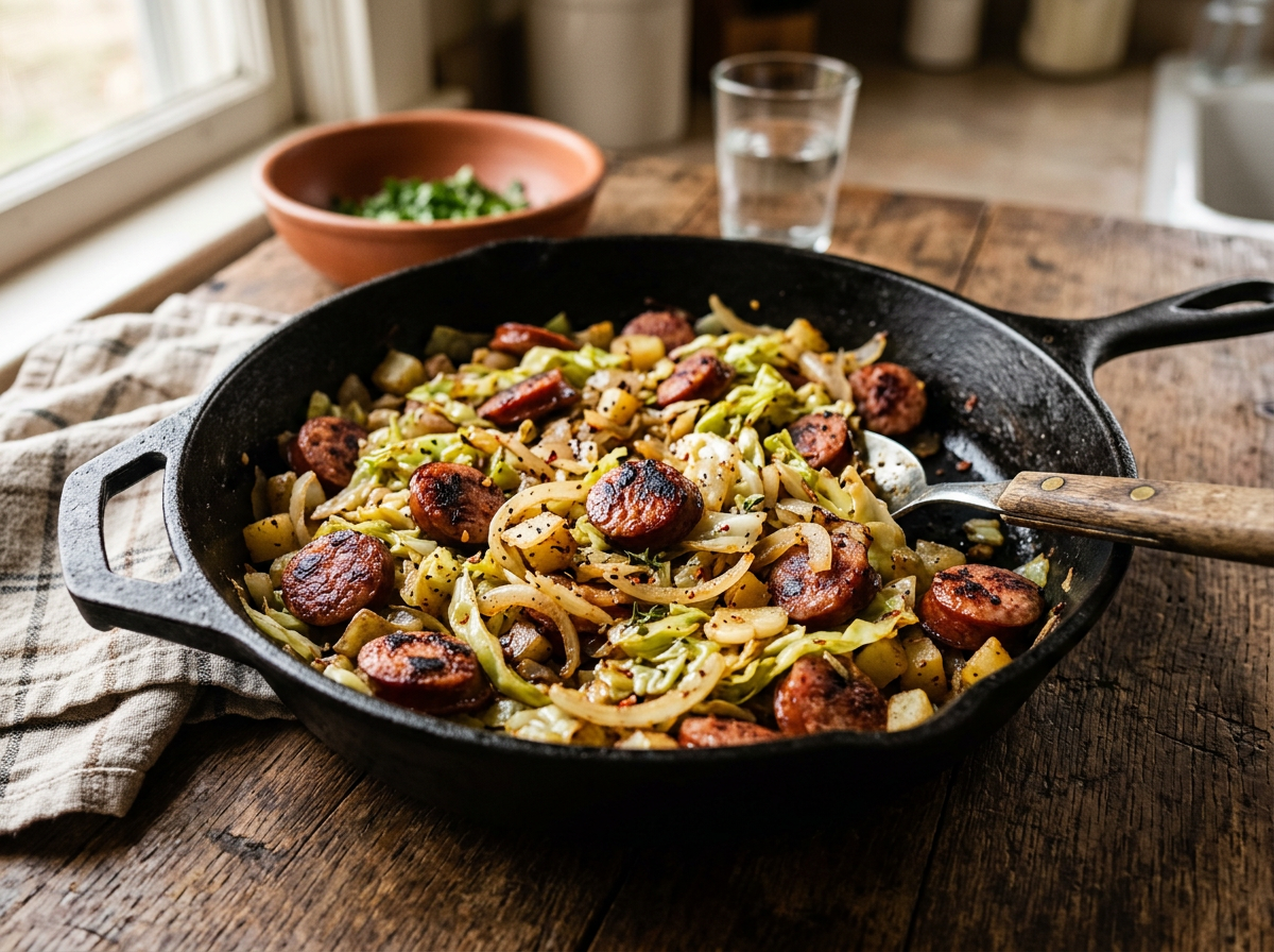 Smoked Sausage and Cabbage Skillet