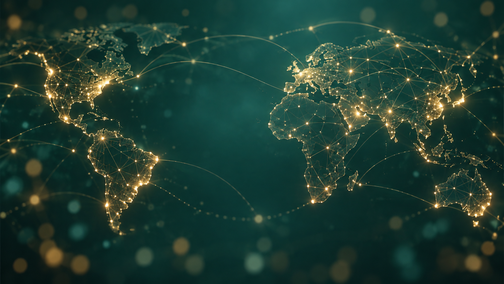 Global network of connected nodes spanning the world