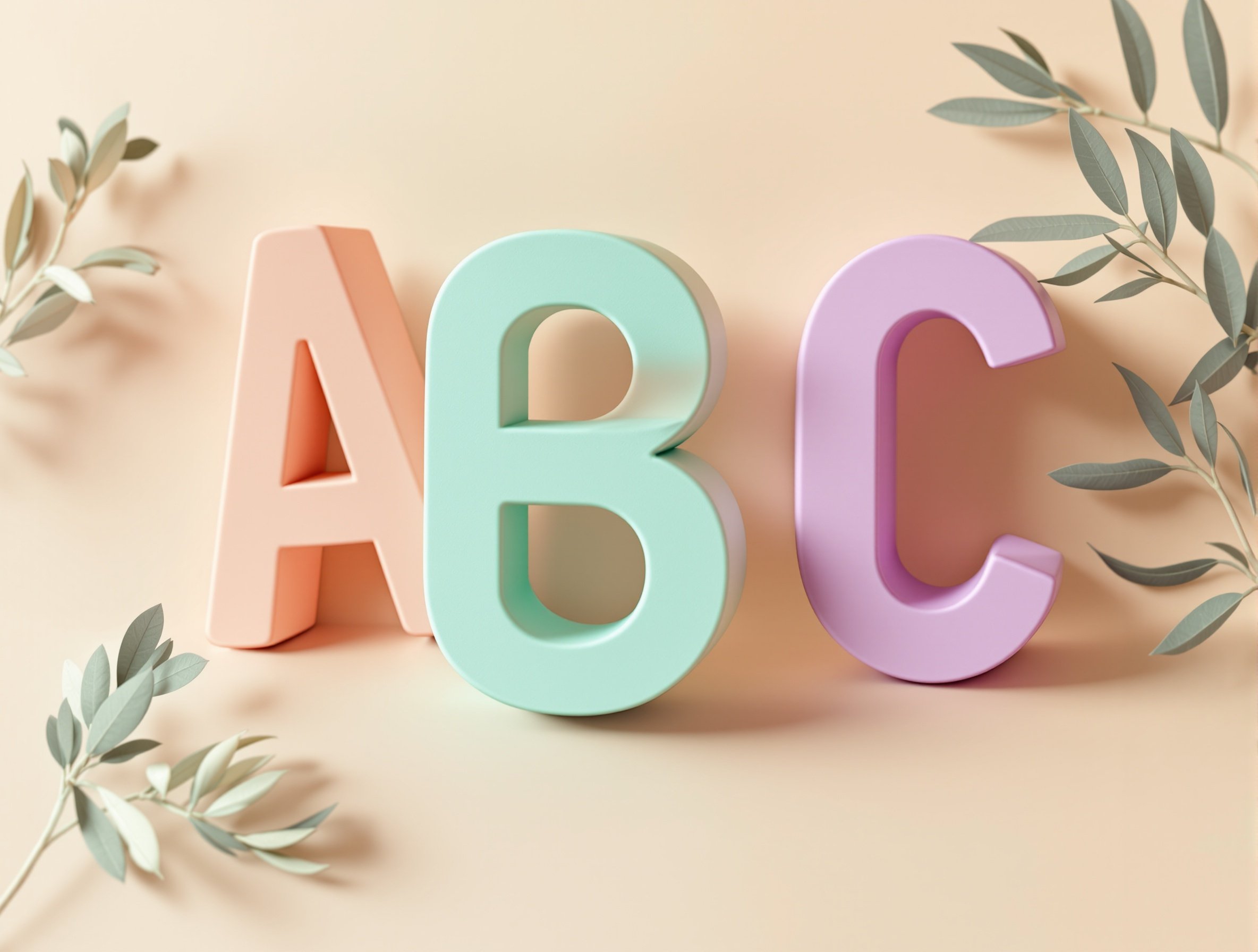 Letras 3D Minúsculas Modernas
