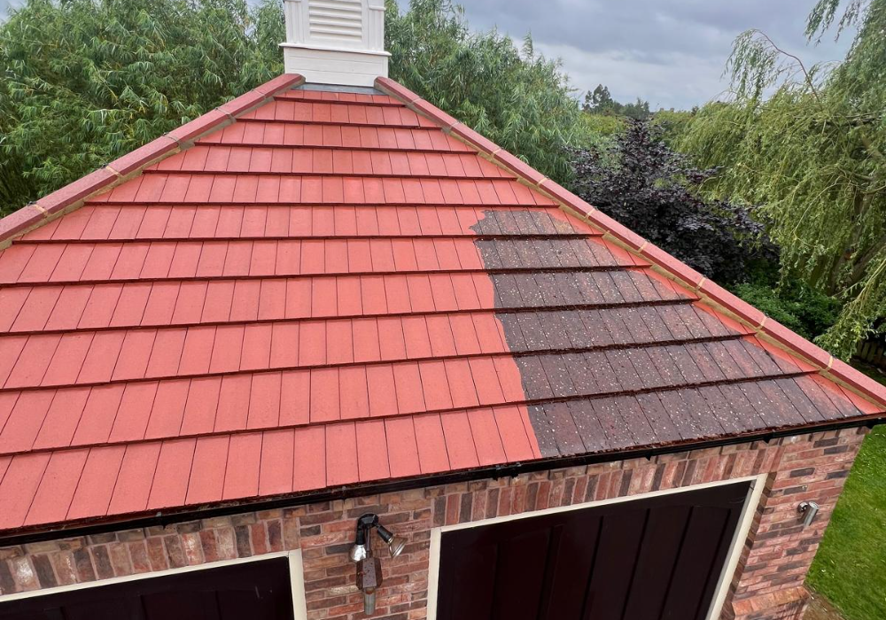 Modern UK house with clean tiled roof