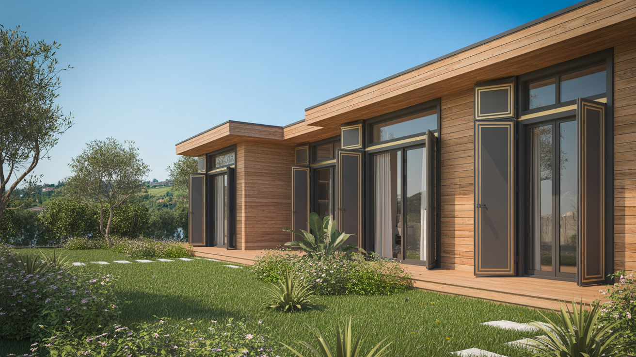 Modern timber frame home completed by Italy Golden House