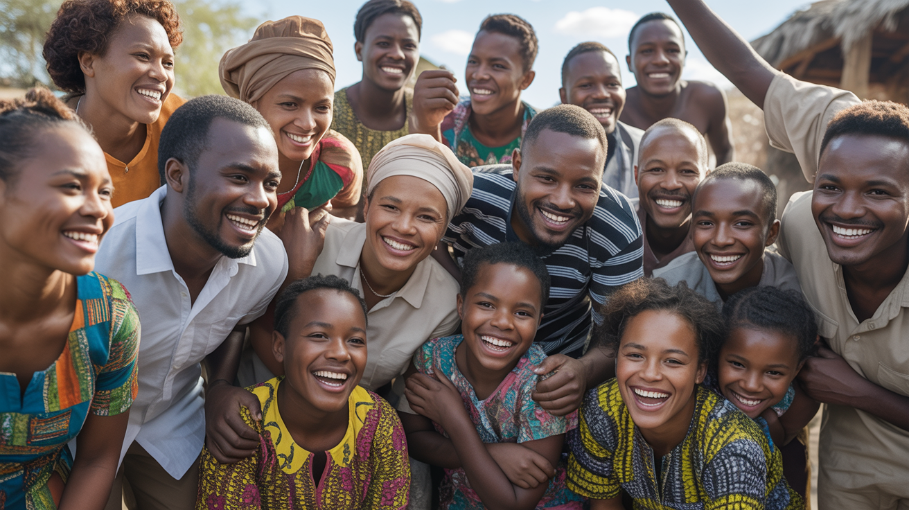 Vibrant African community gathering showing hope and unity