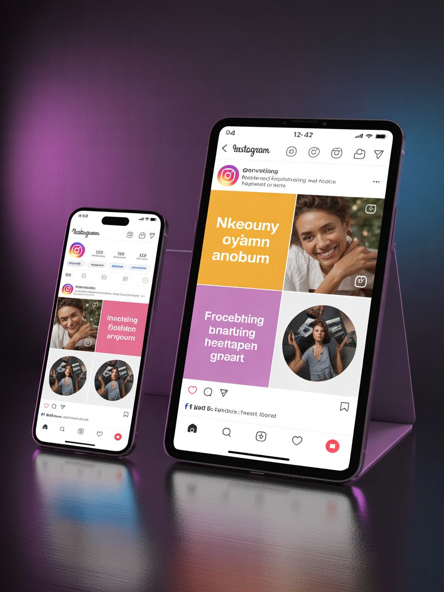 Mockup de campaña de redes sociales para marca de moda en dispositivos