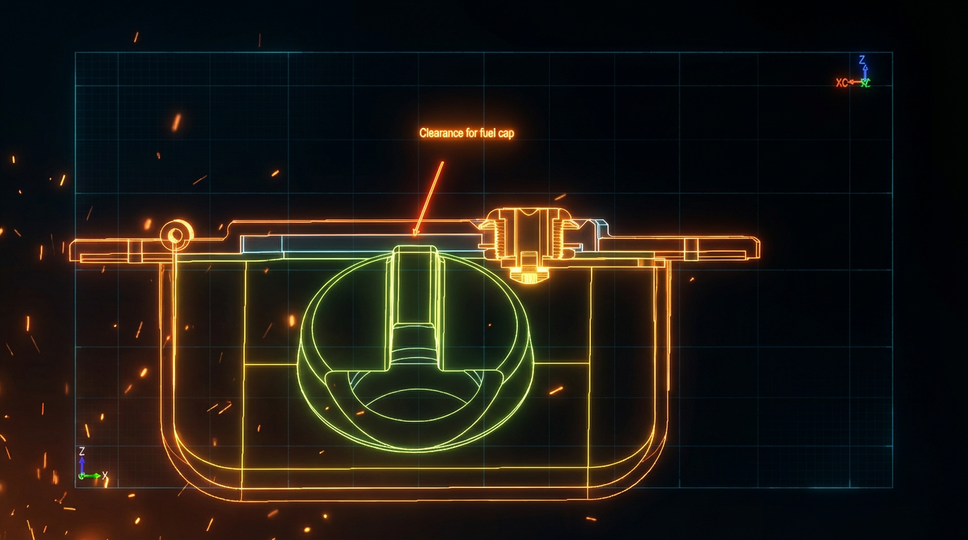 RV Fuel Cap Cover technical blueprint — dimensions and mounting specs