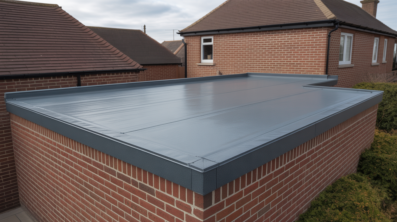 GRP Fibreglass Flat Roof on Garage