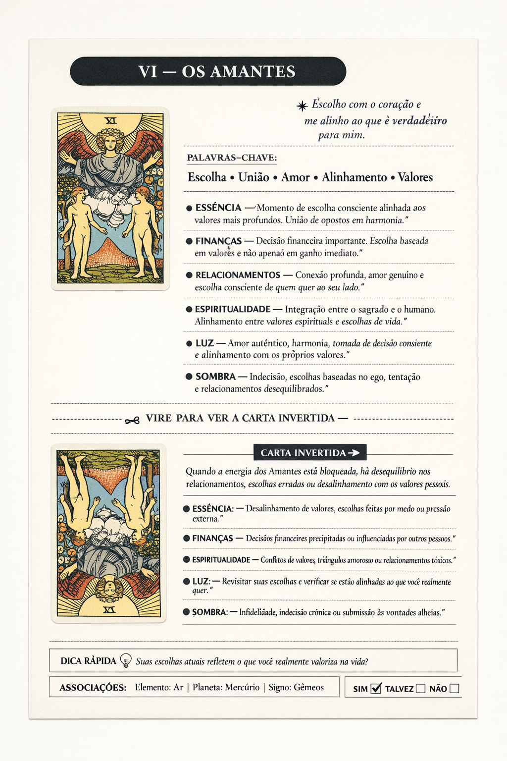 Carta Os Amantes