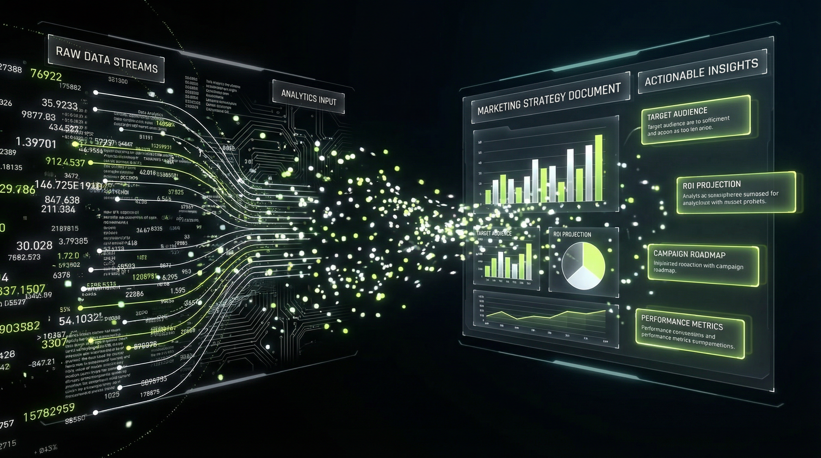 AI-powered marketing dashboard transforming data into actionable insights