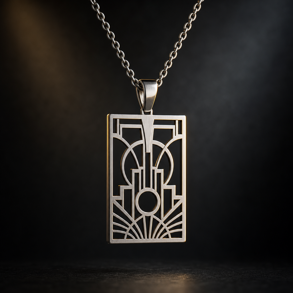Art Deco Steel Pendant