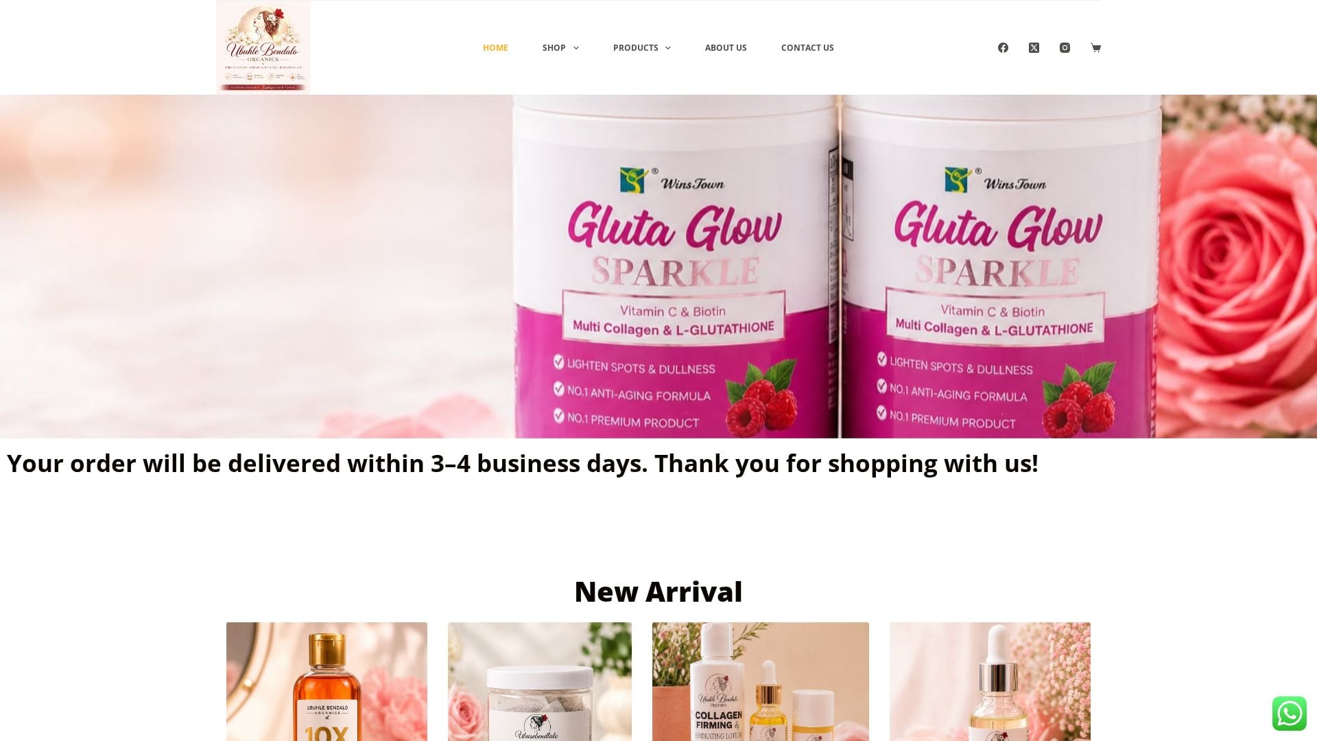 Ubuhle Bendalo Organic website