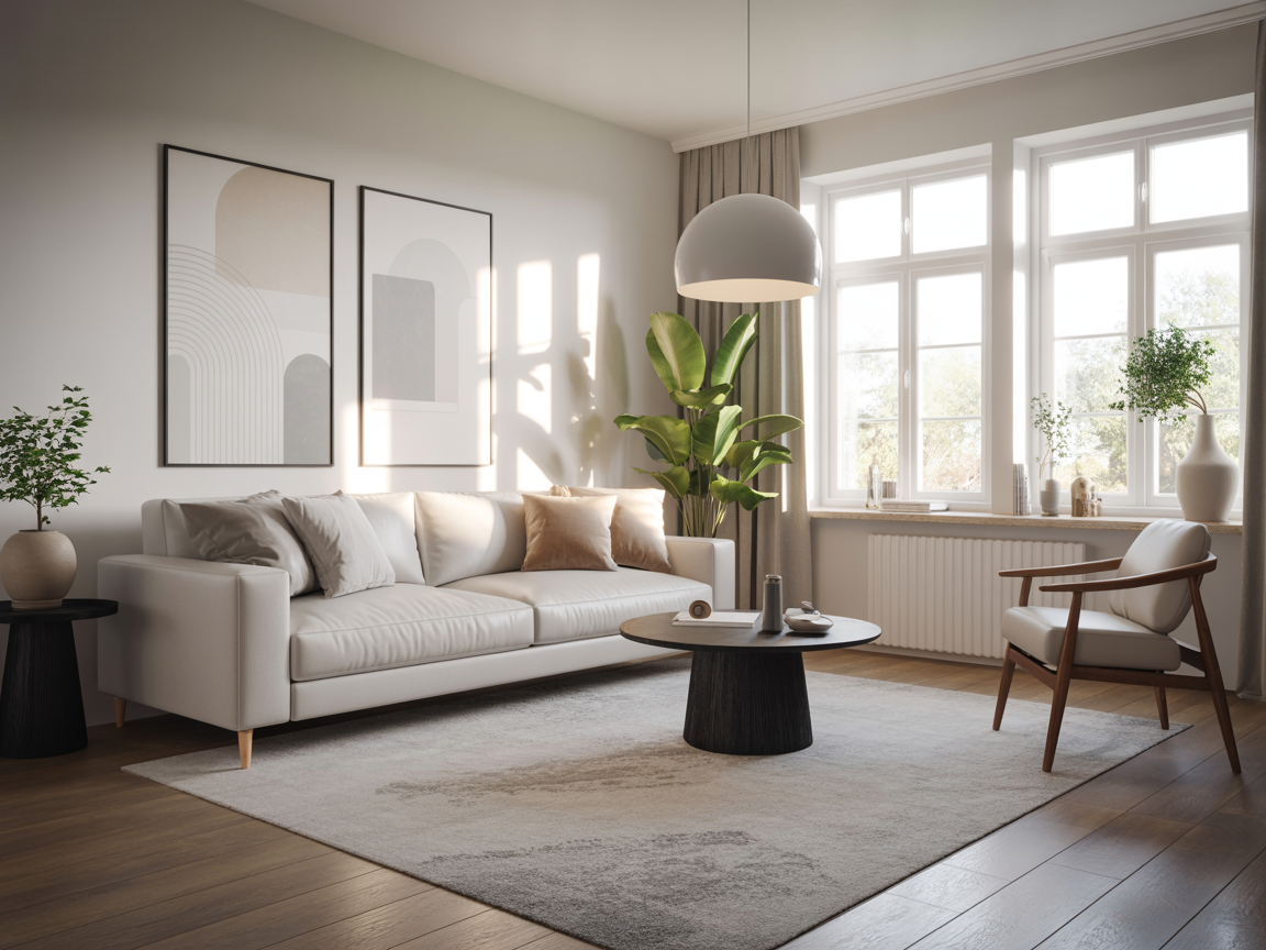 Гостиная в скандинавском стиле