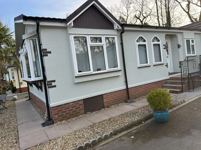 Park home with decorative base skirting