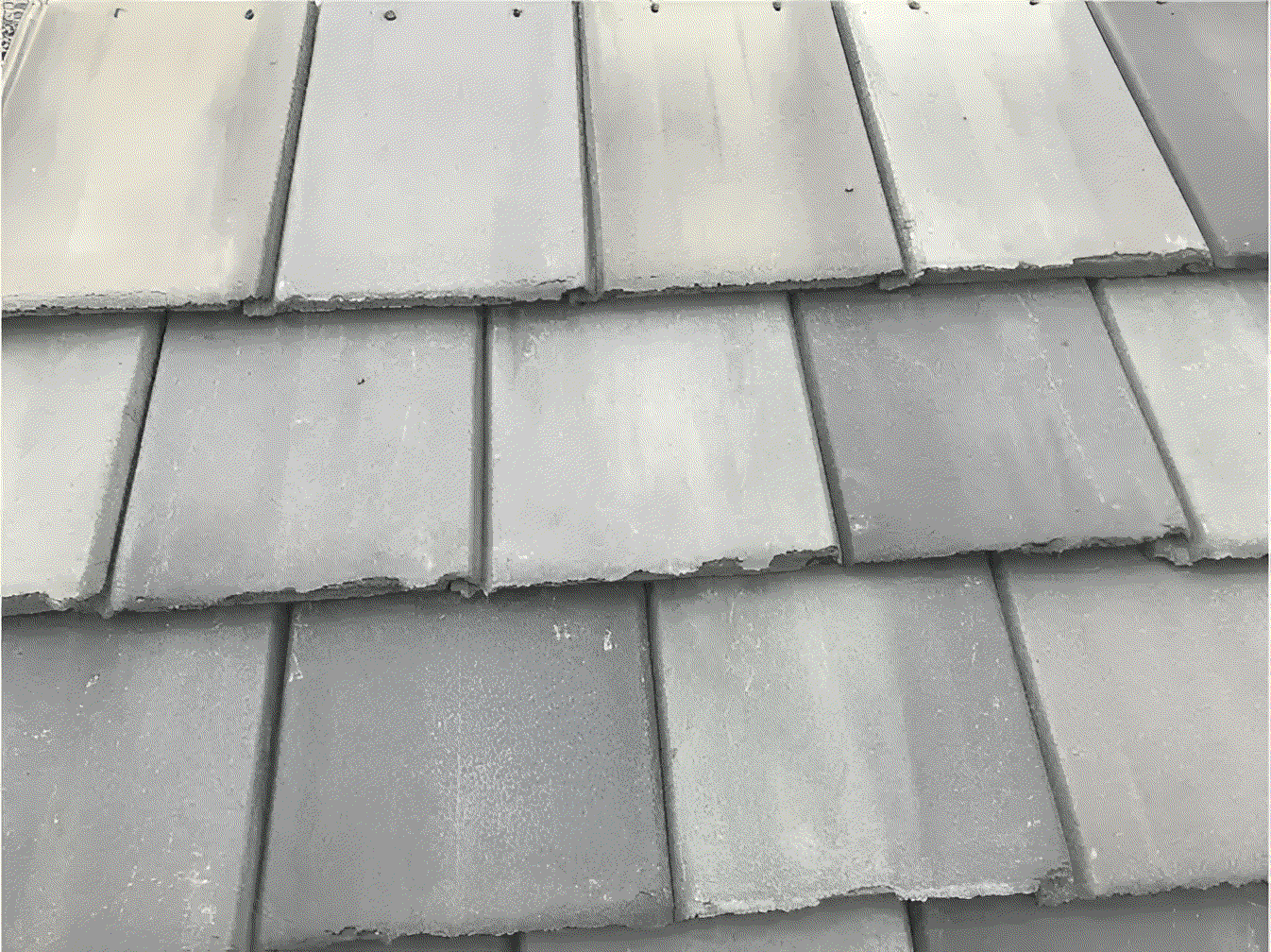 Close-up of quality slate tile roofing work
