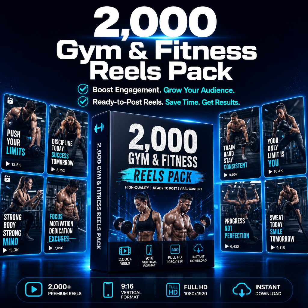 2,000 Gym & Fitness Reels Pack