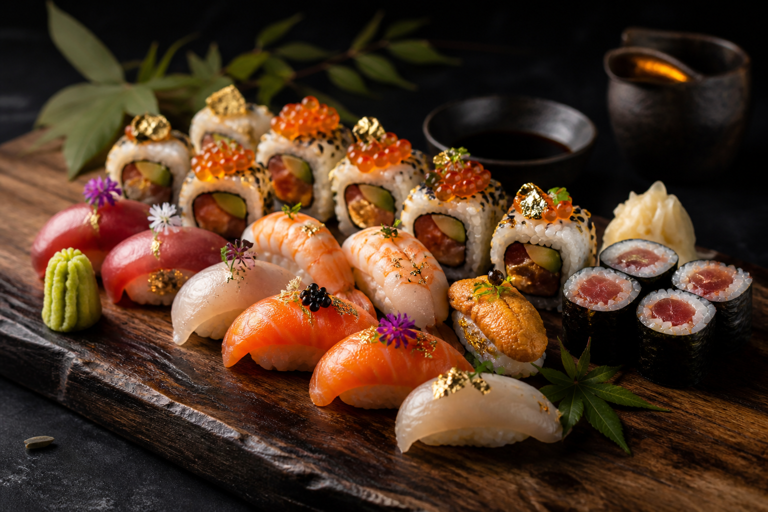 Variedad de sushi premium