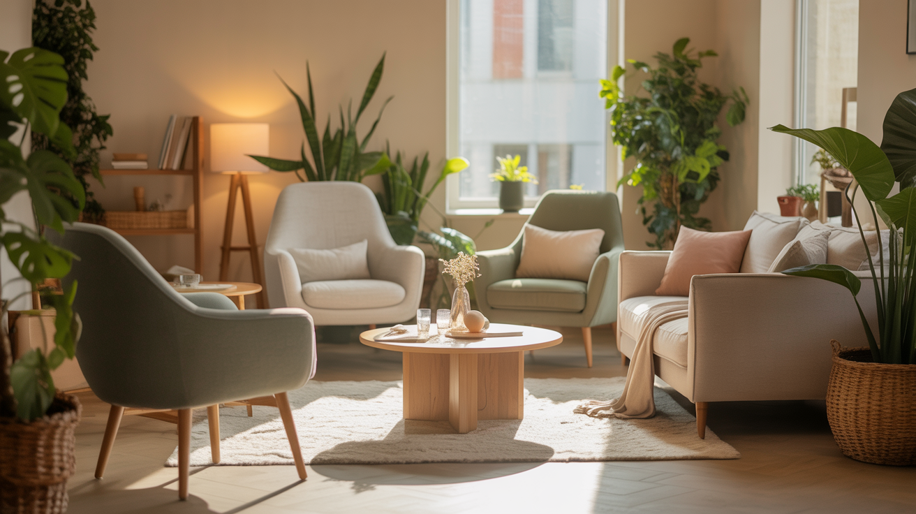 Warm inviting therapy office