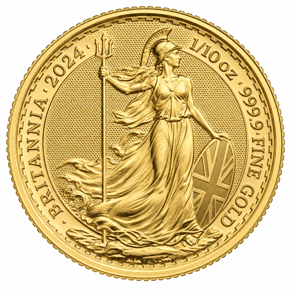 Royal Mint 1/10 oz Britannia Gold Coin (Various Years)