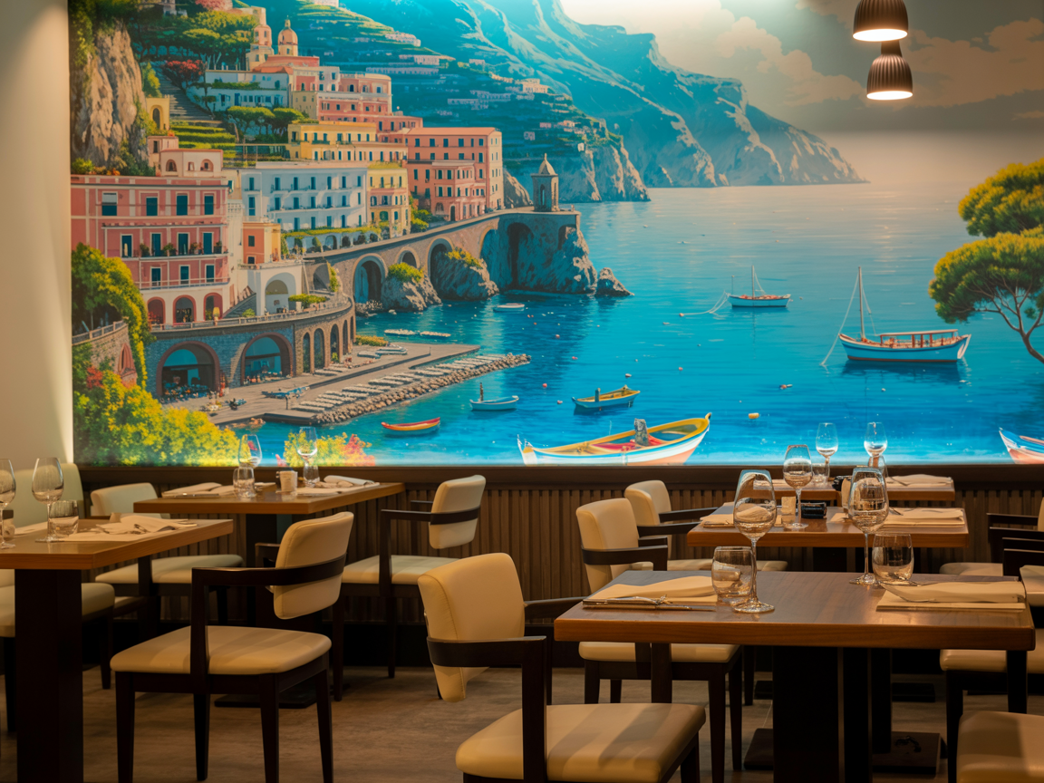 Amalfi-Küste Wandbild in einem Restaurant