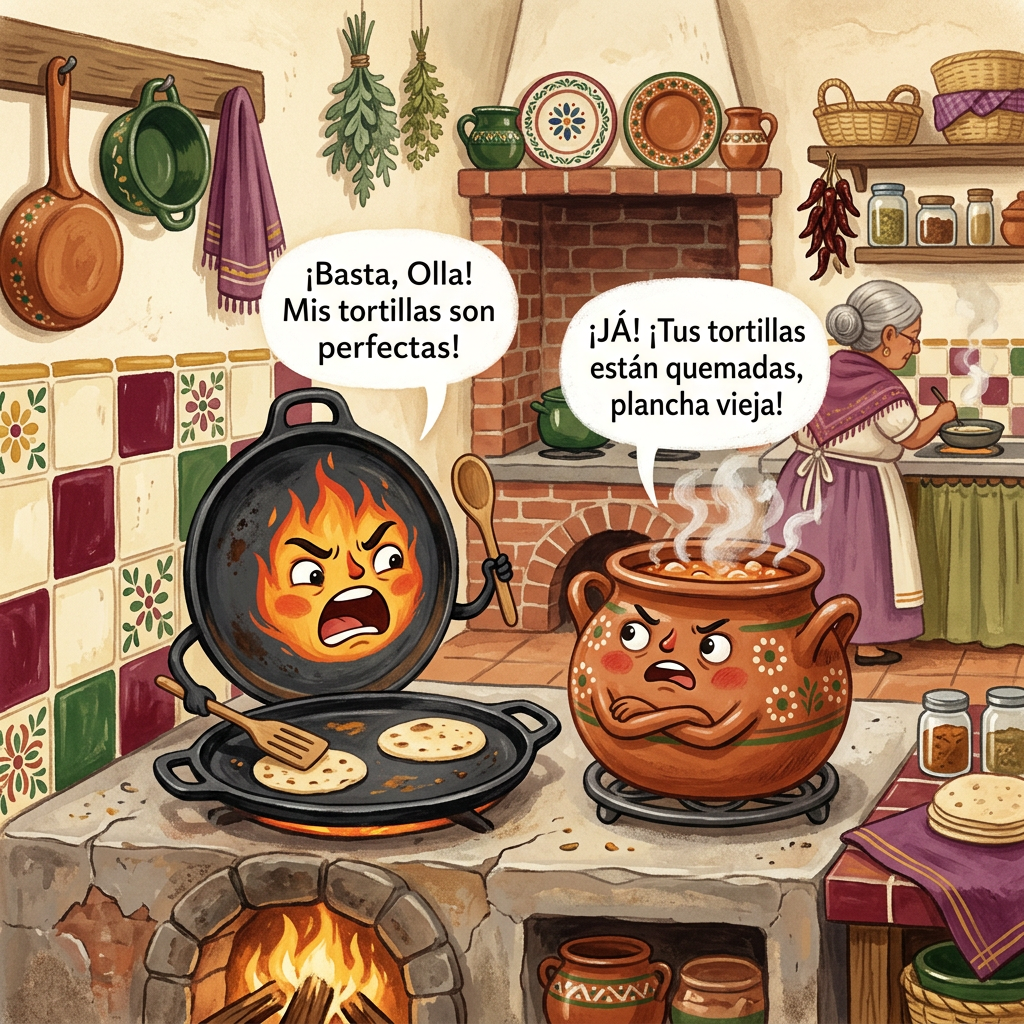 Portada ilustrada de El Comal y la Olla