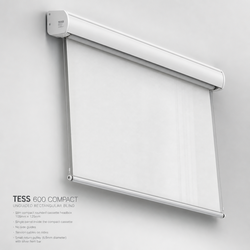 Compact & Blackout Shades — Guthrie Douglas TESS 600 Compact Blackout Roller Shade — distributed by Blind Solutions®
