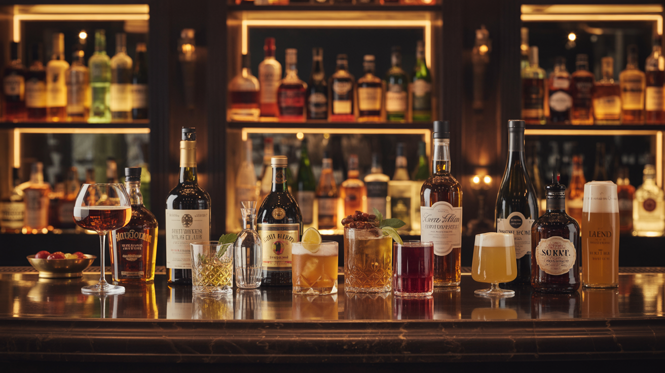 Premium spirits and craft drinks display for the AlcoholGPT knowledge tool