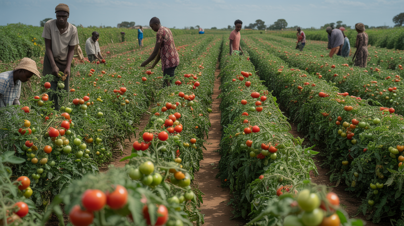 Ghana tomato farming landscape