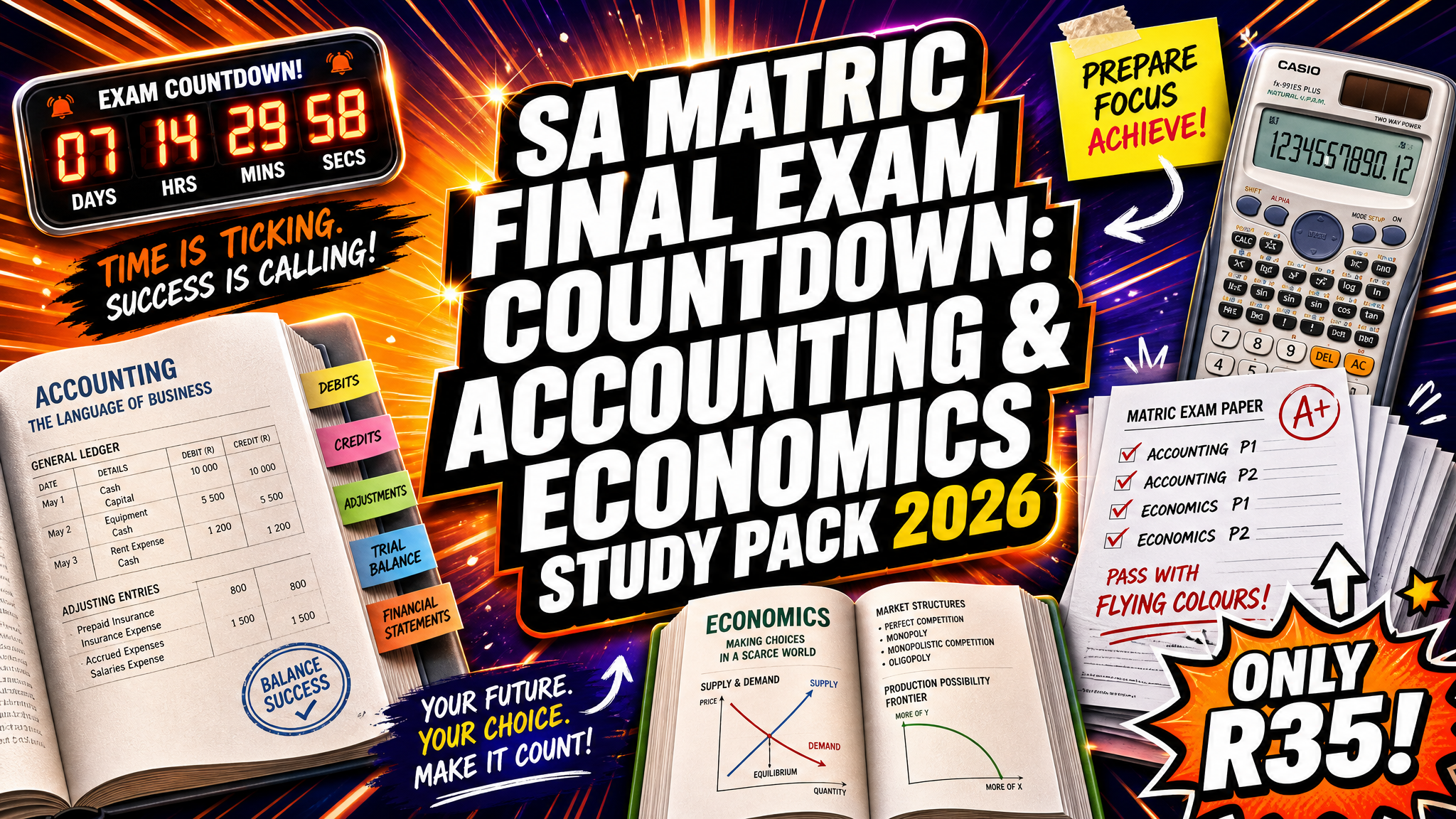 SA Matric Final Exam Countdown: Accounting & Economics Study Pack 2026