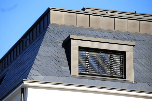 Slate roof with dormer windows
