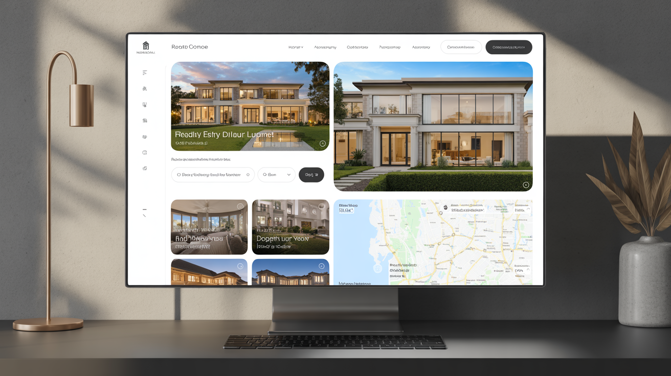 Immobilien-Website mit modernem Listungsdesign