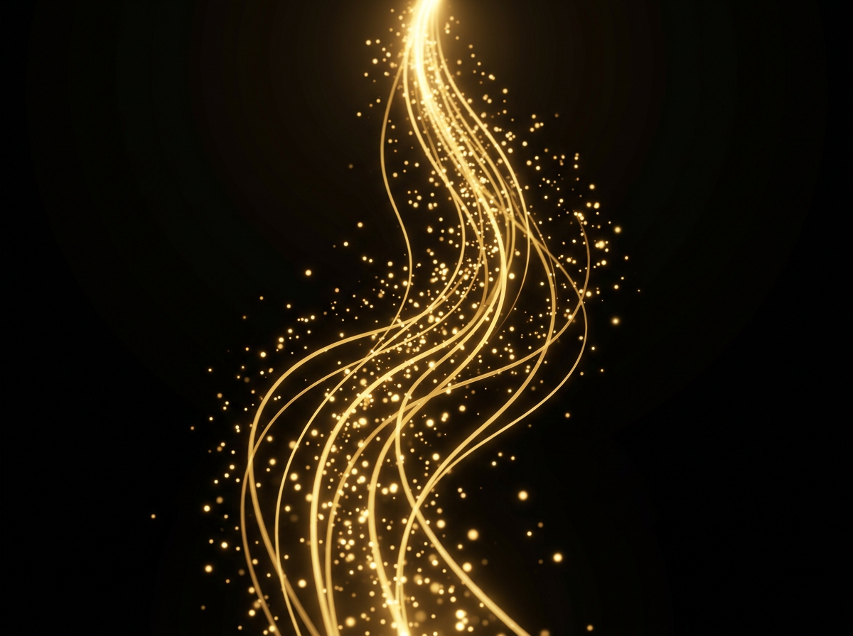 Abstract golden ascending lines representing growth and success