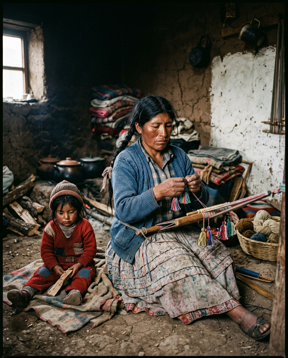 Rosa Quispe in a highland village near Cusco