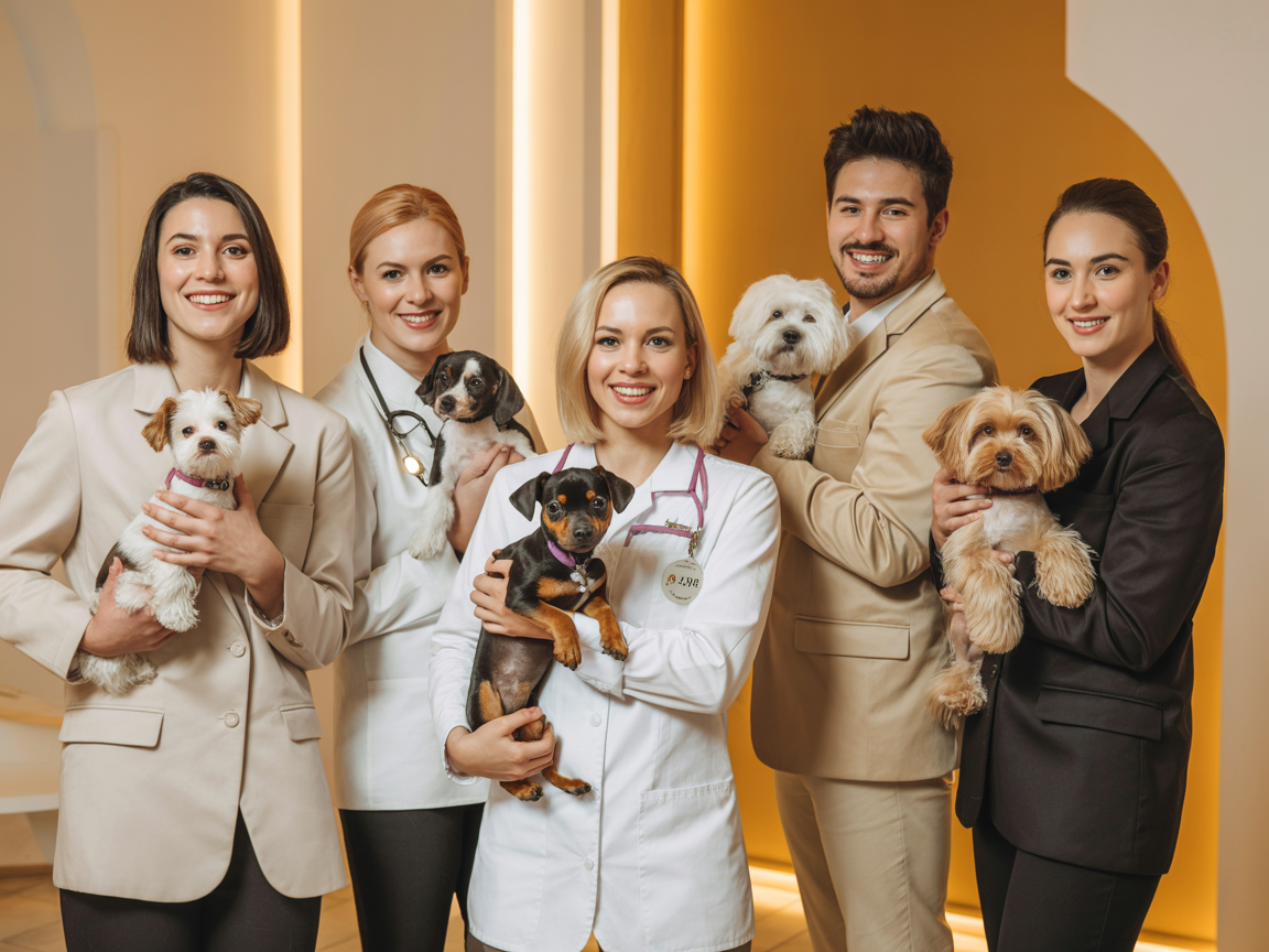 Various toy dog breeds together