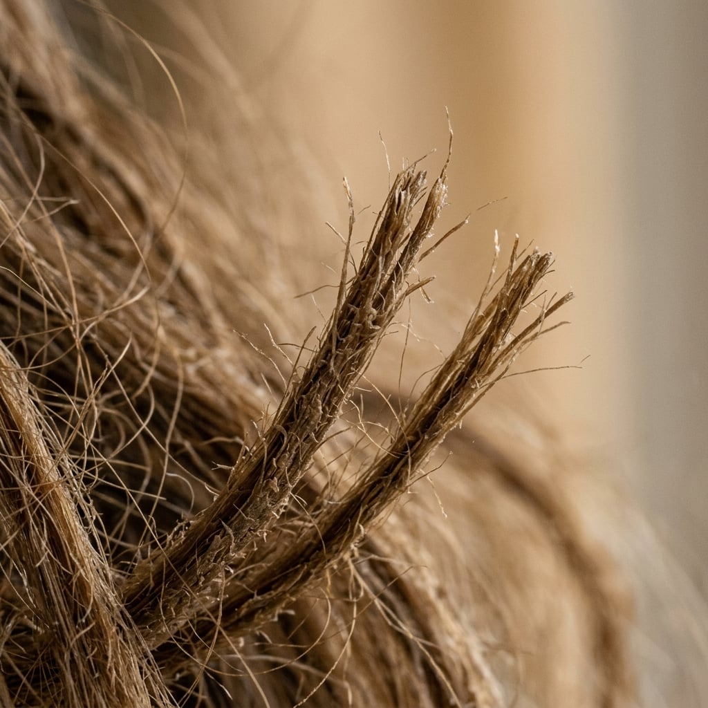 Trockenes, frizziges und stumpfes Haar vor der Anwendung