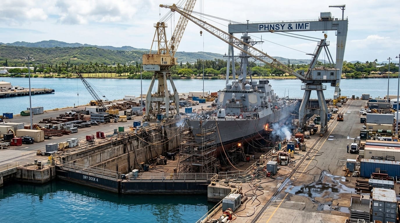 Pearl Harbor Naval Shipyard, Hawaii — historic shipyard with drydocks and industrial harbor infrastructure