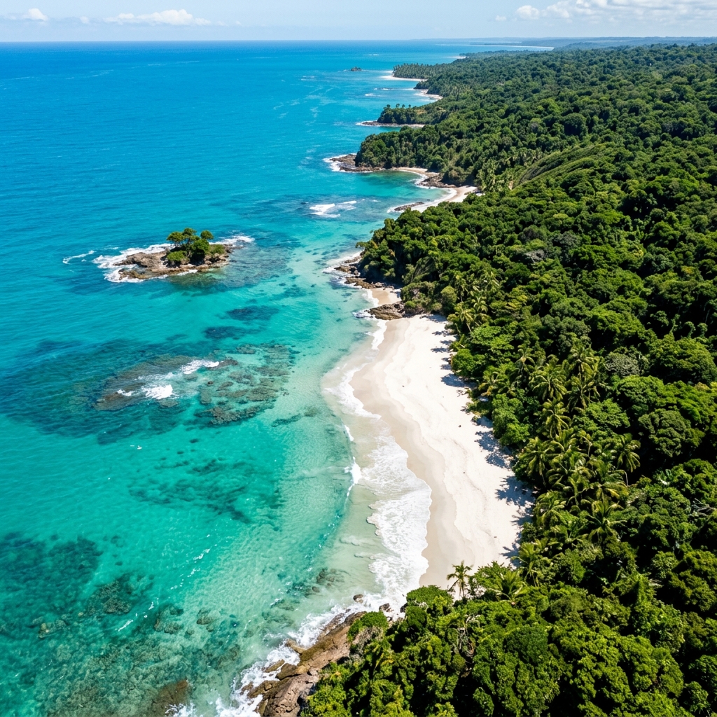 Imagem aérea de drone praia brasileira