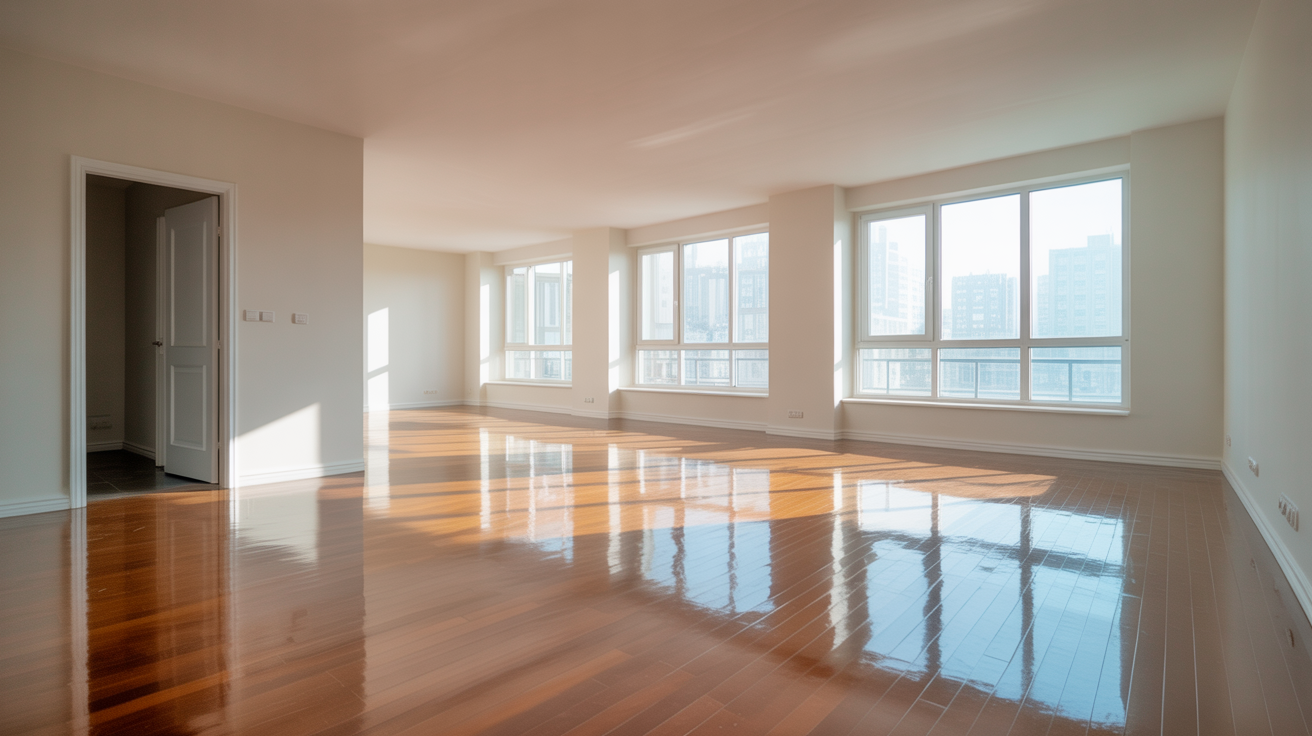 Spotless empty apartment ready for move-out inspection