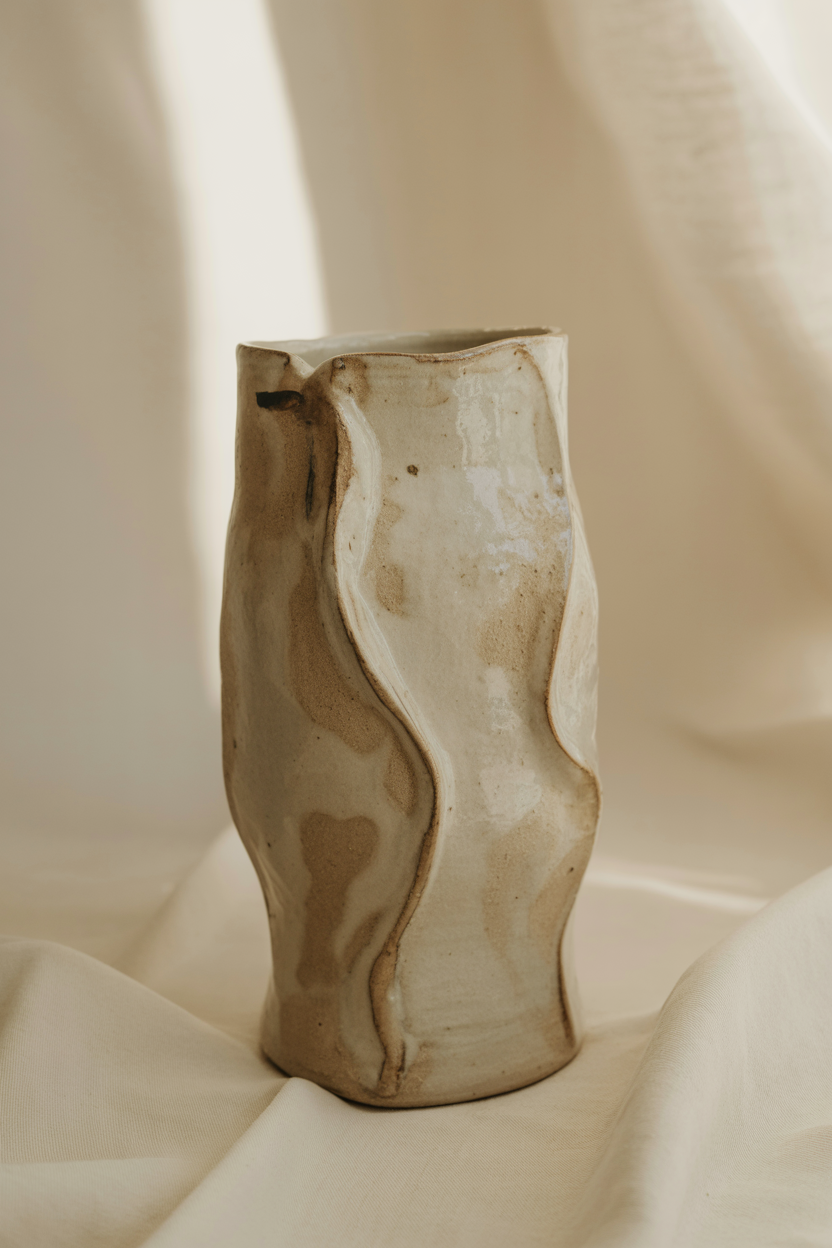 Artisan hands shaping clay on a pottery wheel