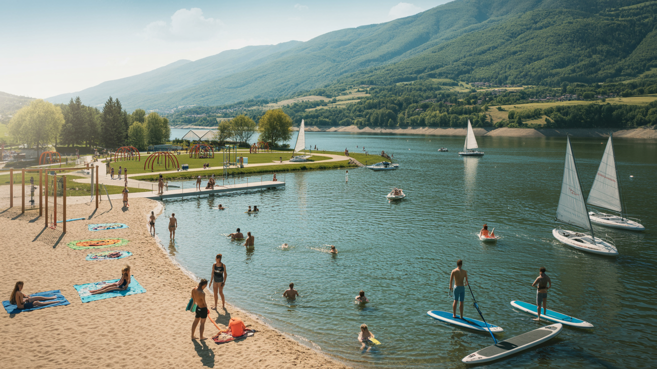 Rottachsee Oy-Mittelberg - Größter Badesee im Oberallgäu mit Freizeitanlage, Sandstrand und Wassersport