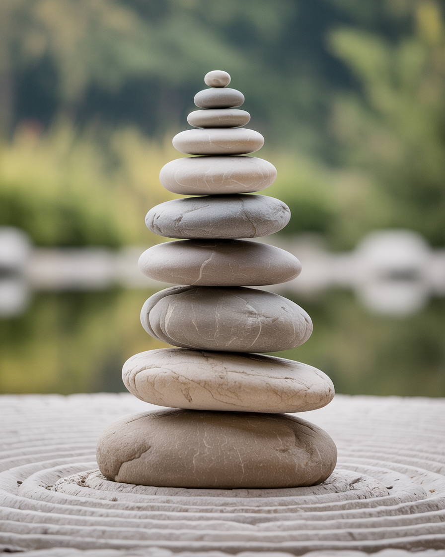 Balanced stacked rocks representing therapy and healing