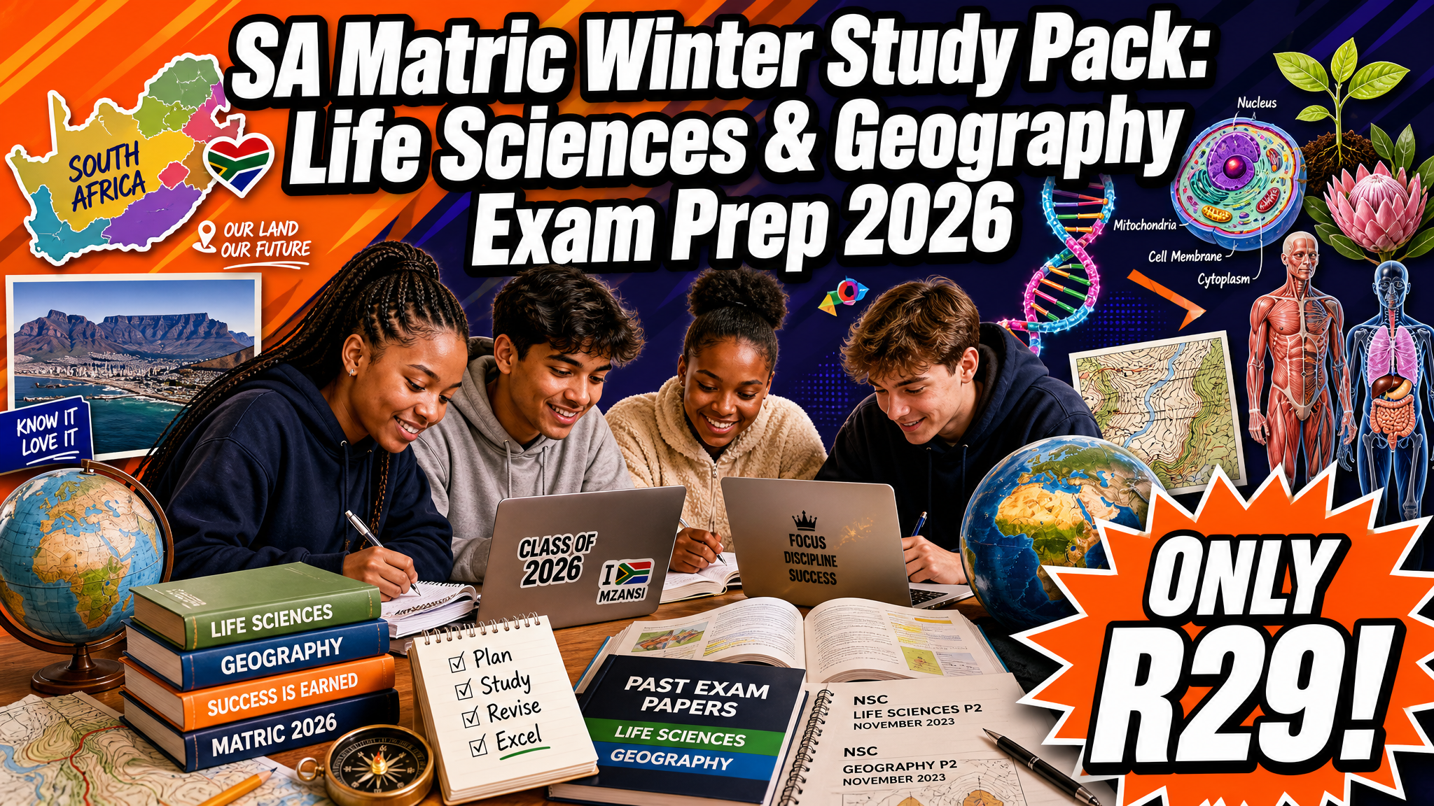 SA Matric Winter Study Pack: Life Sciences & Geography Exam Prep 2026