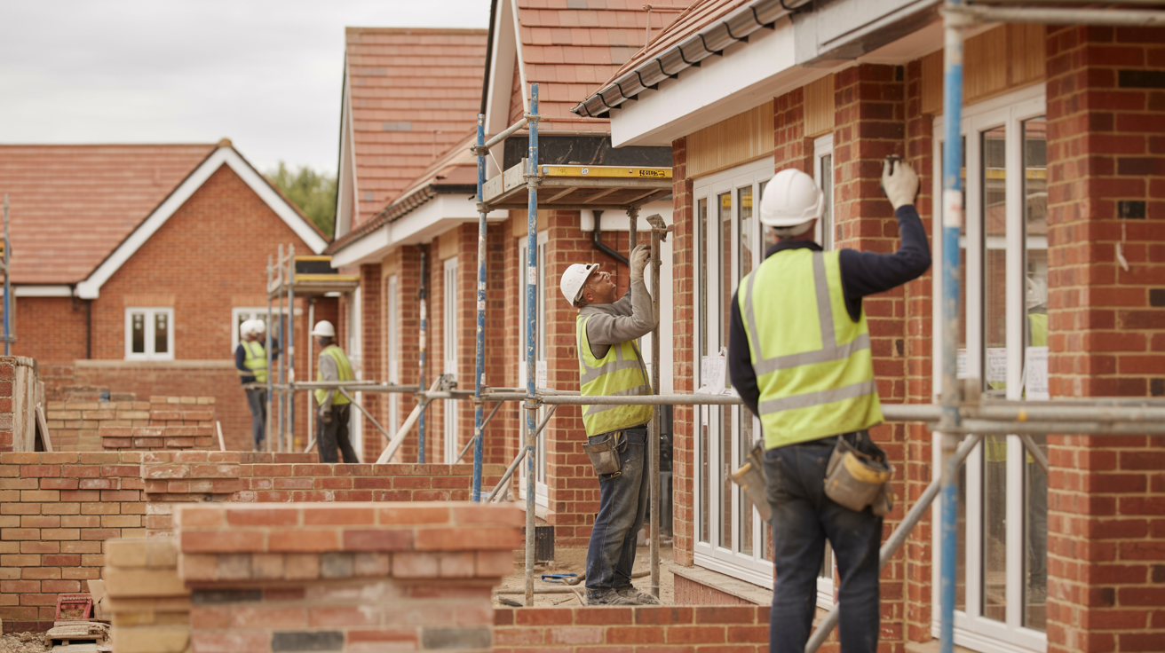 West Country Services construction team working on a residential building project in Bath