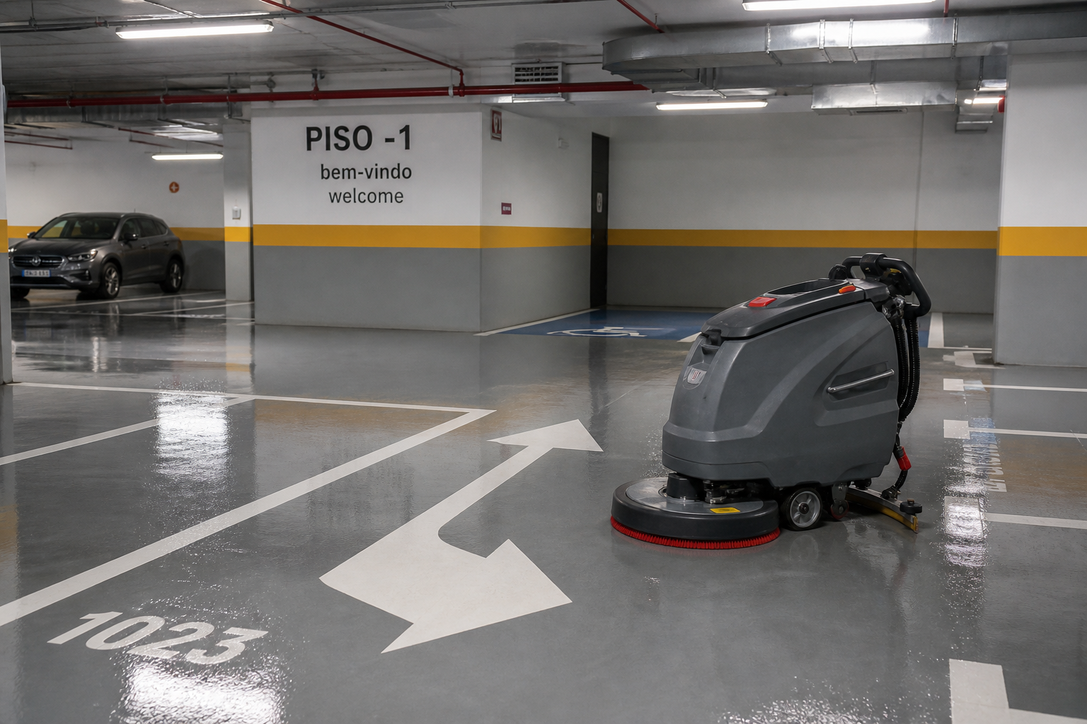 Parque subterrâneo limpo