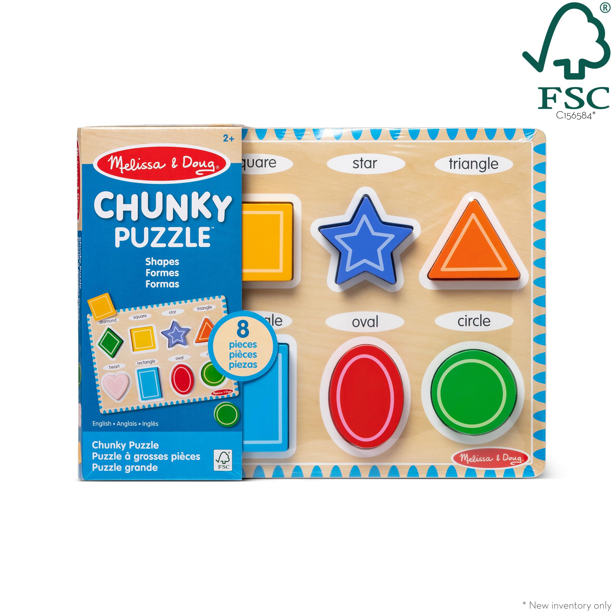 Melissa & Doug Shapes Wooden Chunky Puzzle — speech development toy