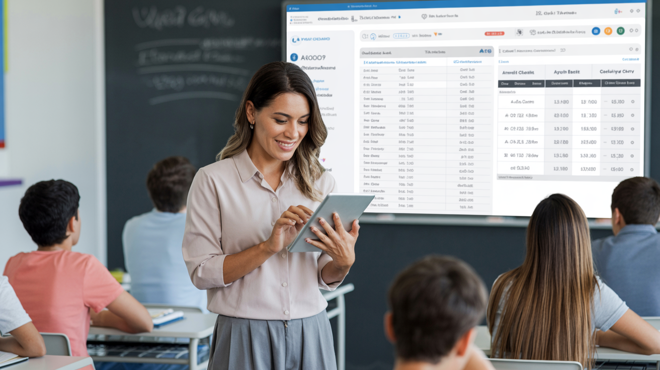 Profesora usando IA School