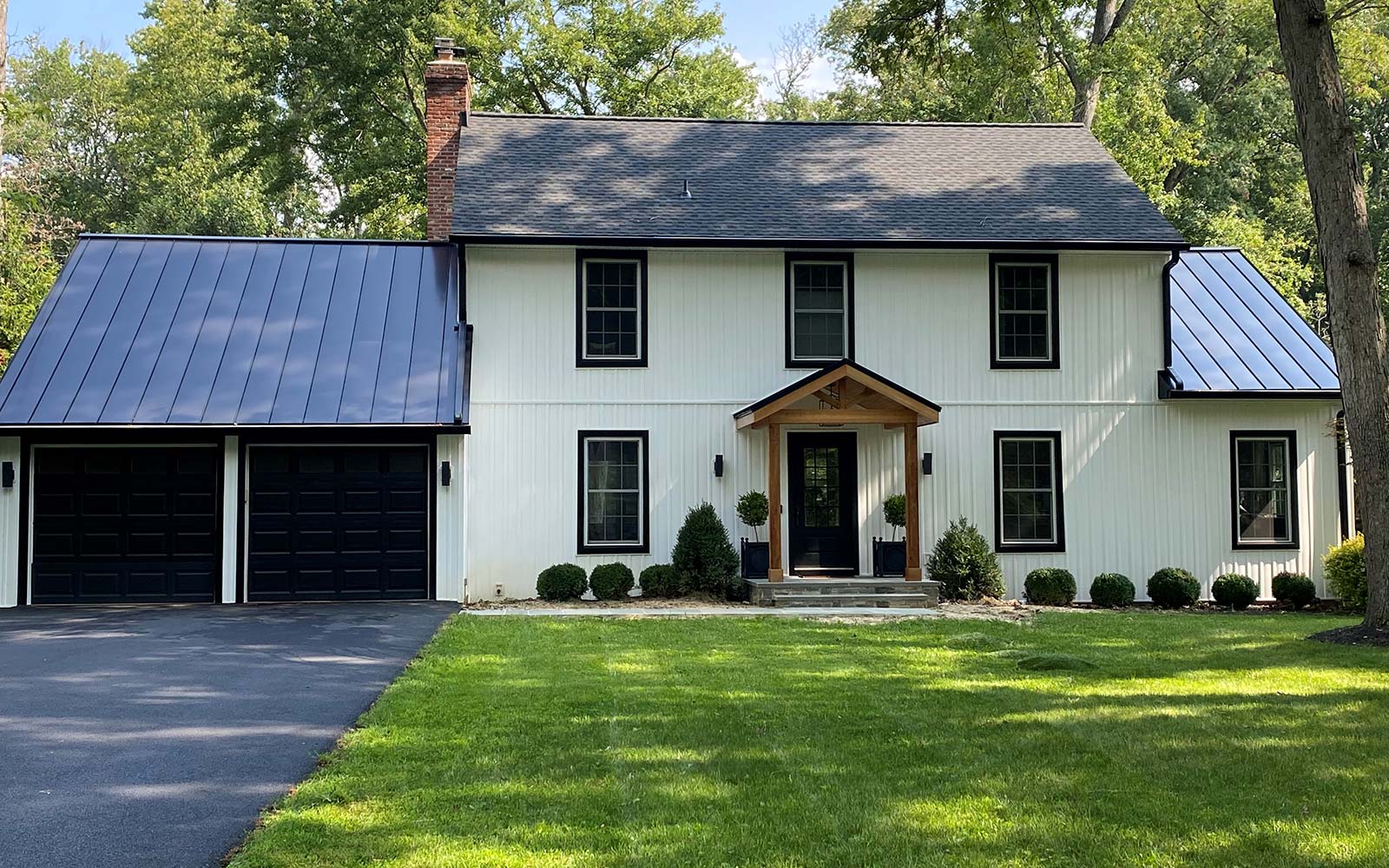 Colonial home with new roof installation