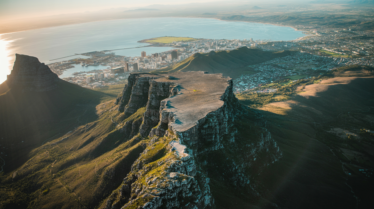 Table Mountain 360° Panorama — aerial helicopter view over Cape Town