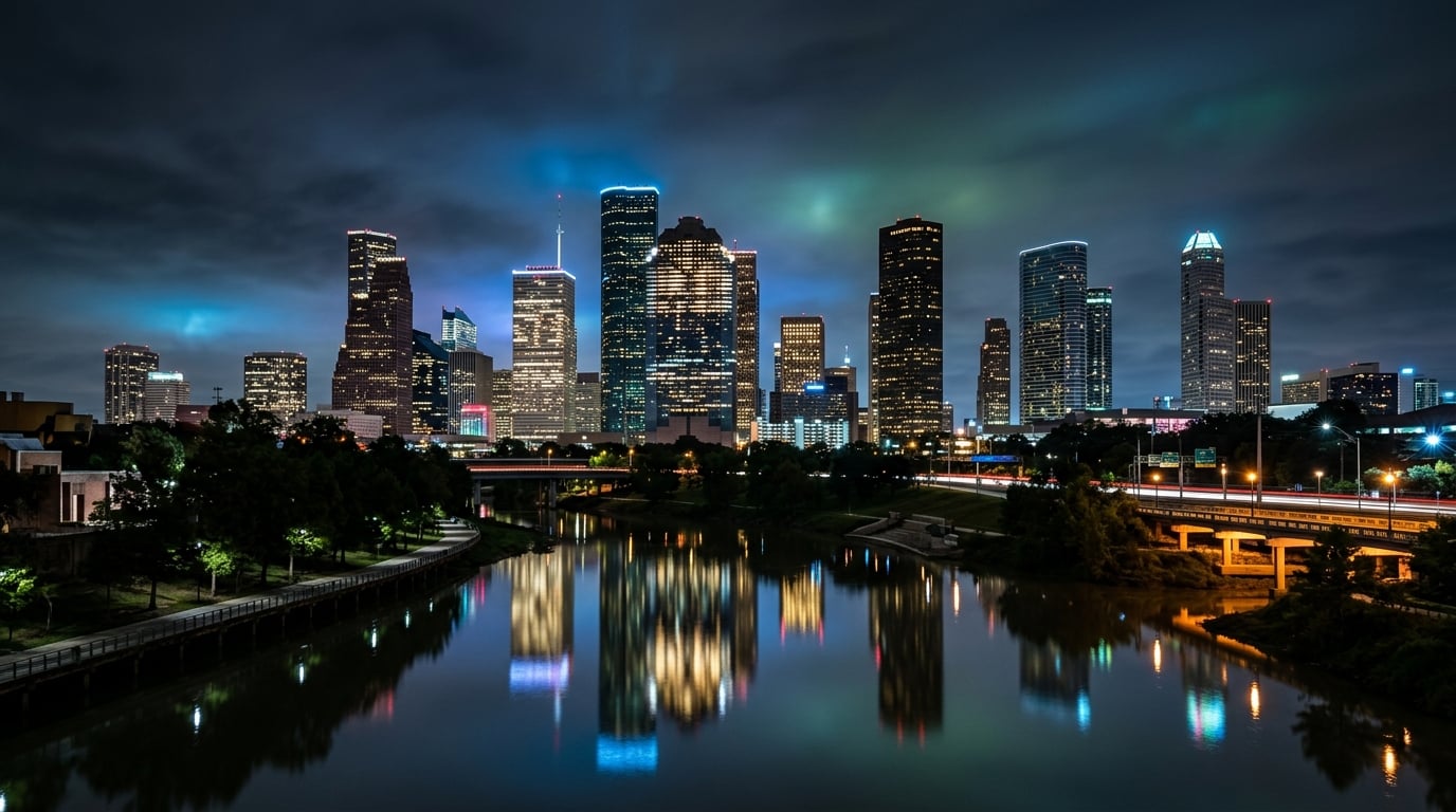 Houston skyline at night