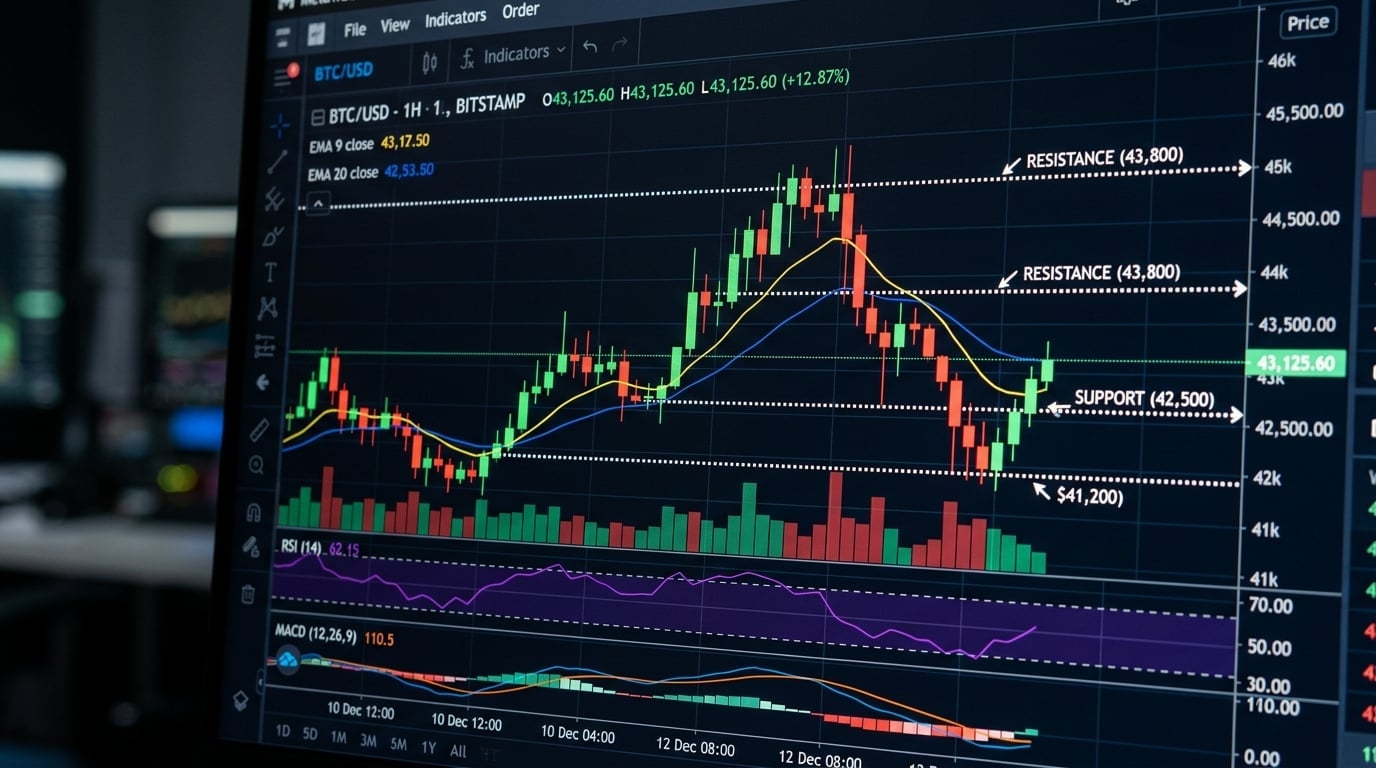 Trading chart close-up